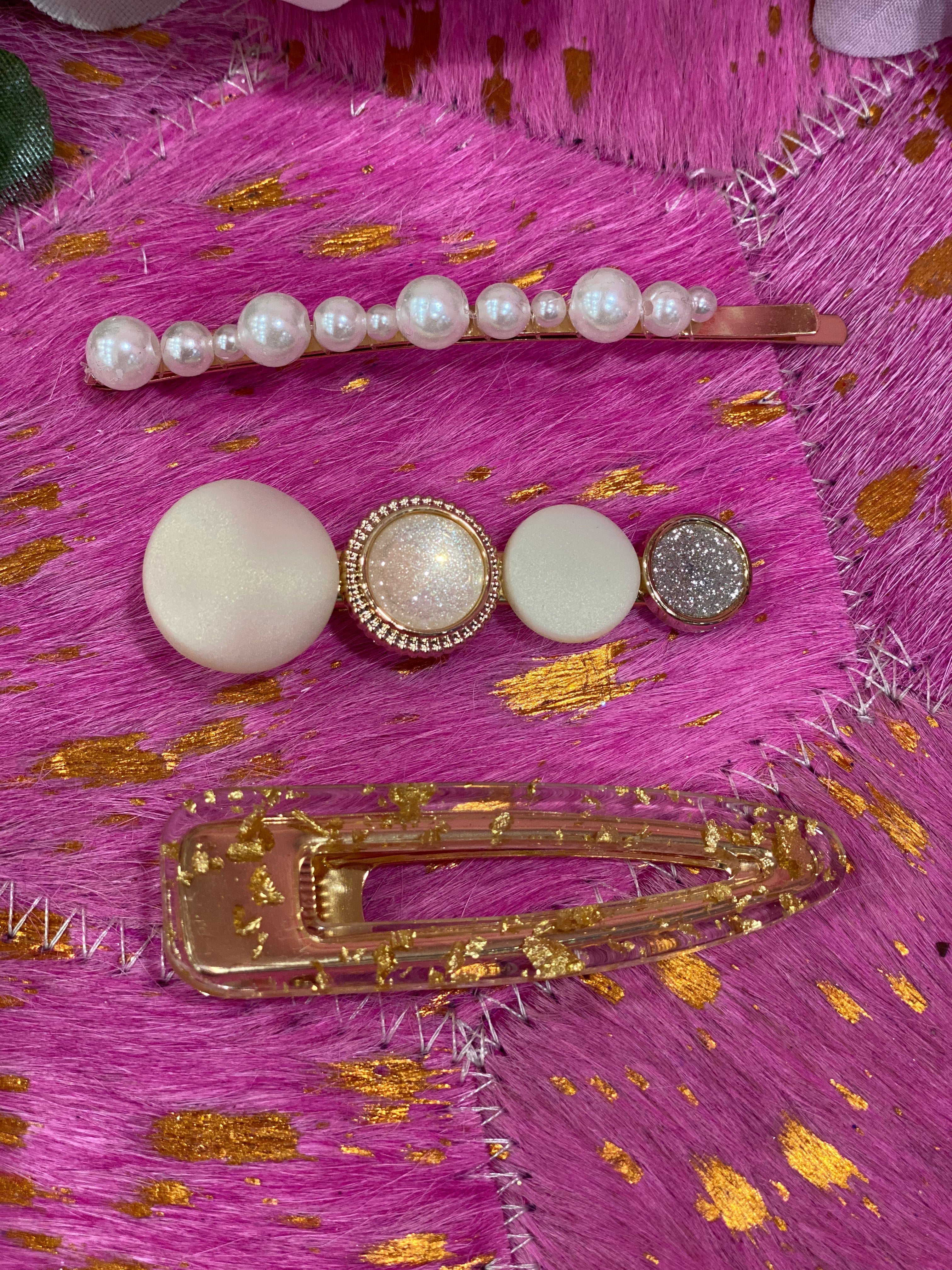 Luxe Gold & Pearl Hair Clips